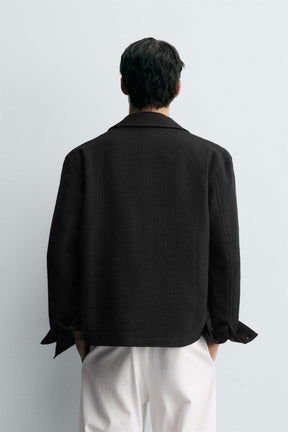 ZIP-UP TEXTURED OVERSHIRT - Image 3