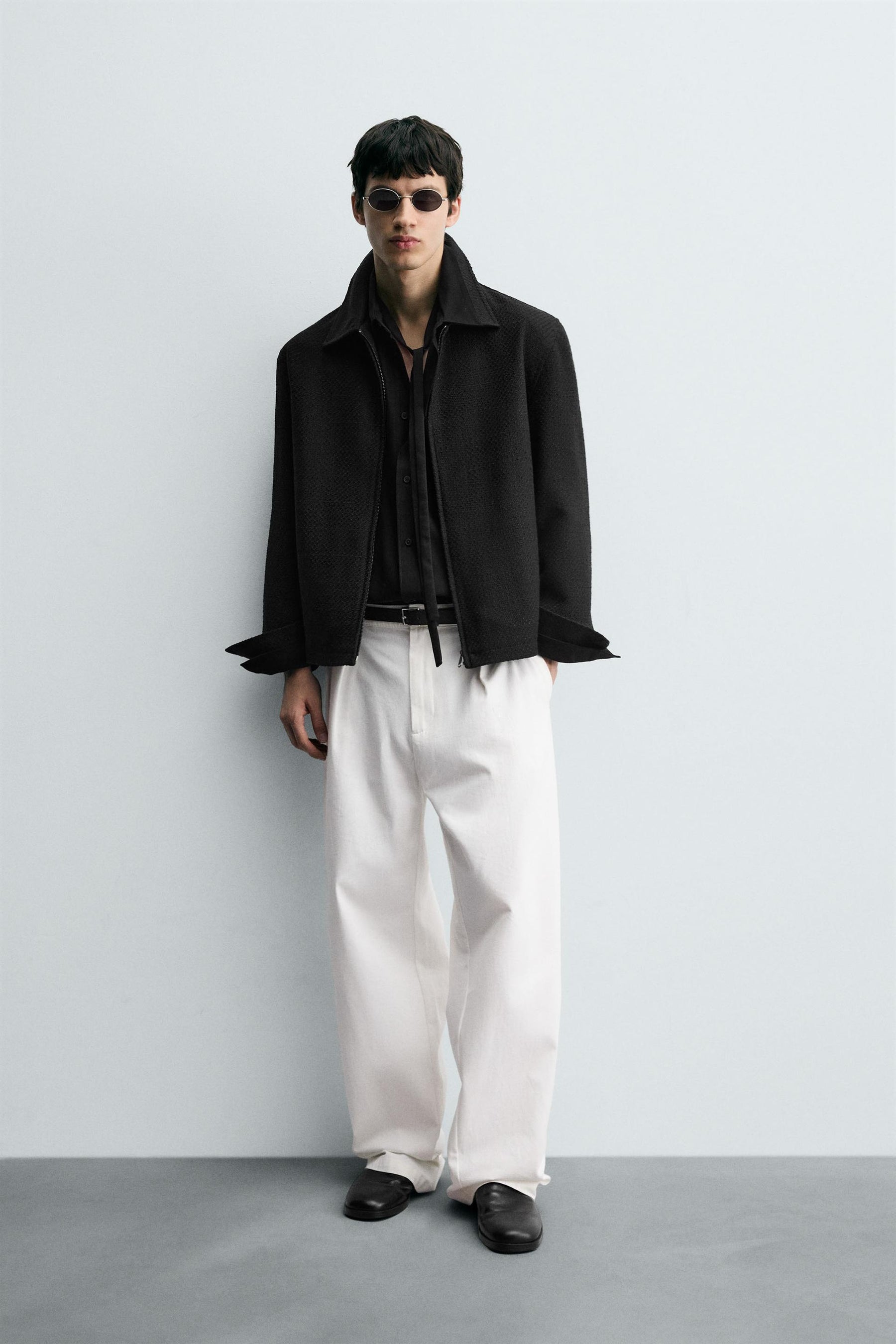 ZIP-UP TEXTURED OVERSHIRT - Image 1