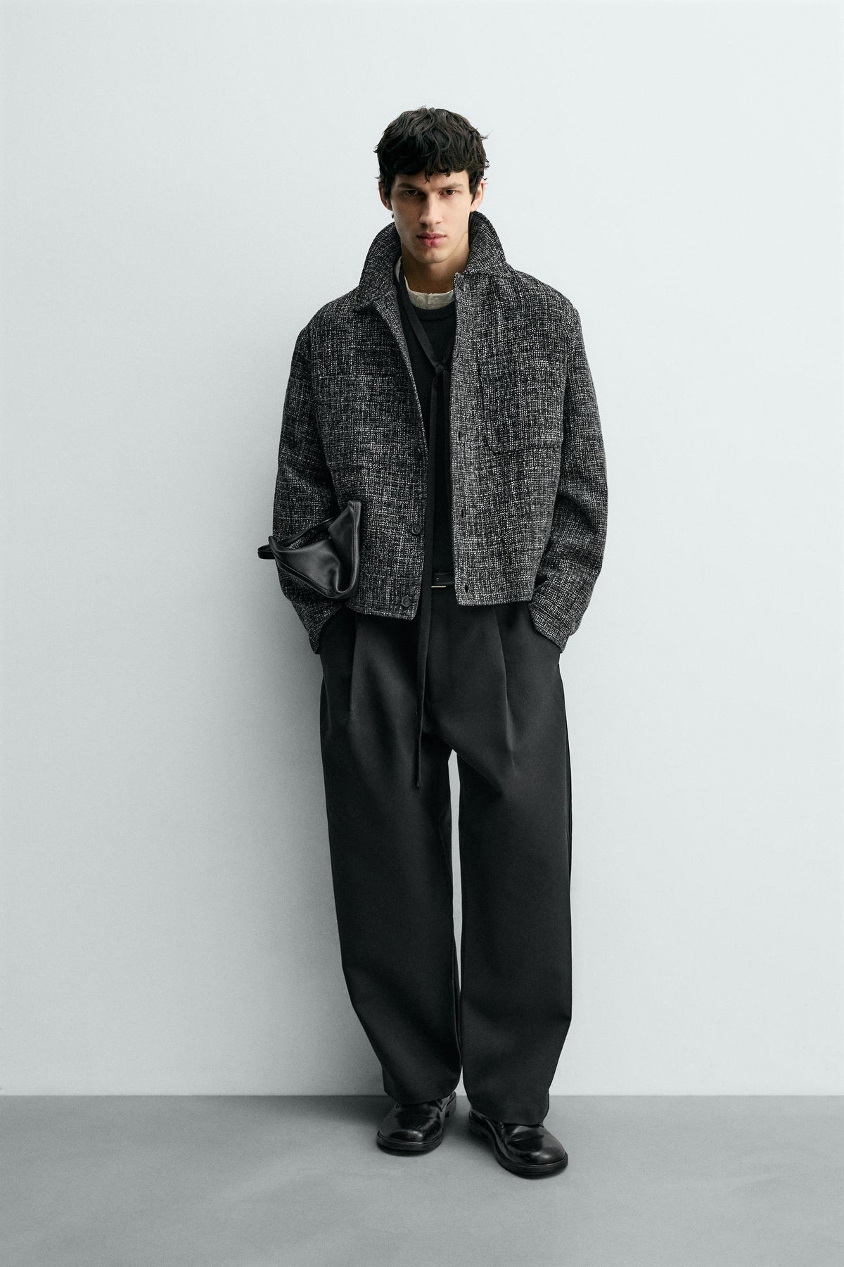 TEXTURED OVERSHIRT WITH POCKETS - Image 1