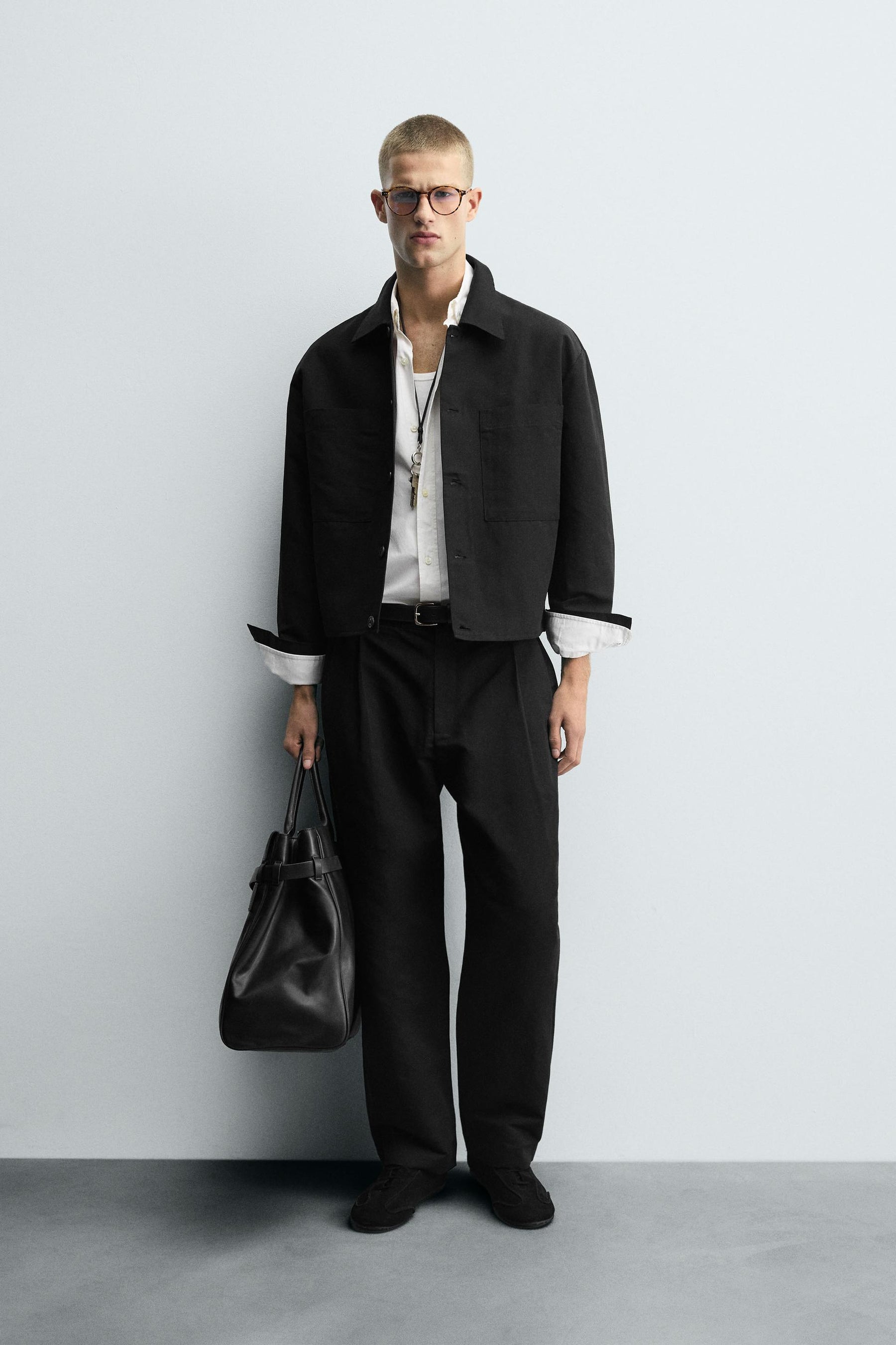 RELAXED FIT PLEATED TROUSERS - Image 1