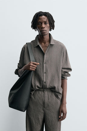 STRIPED FLOWING CREASED-EFFECT SHIRT - Image 2