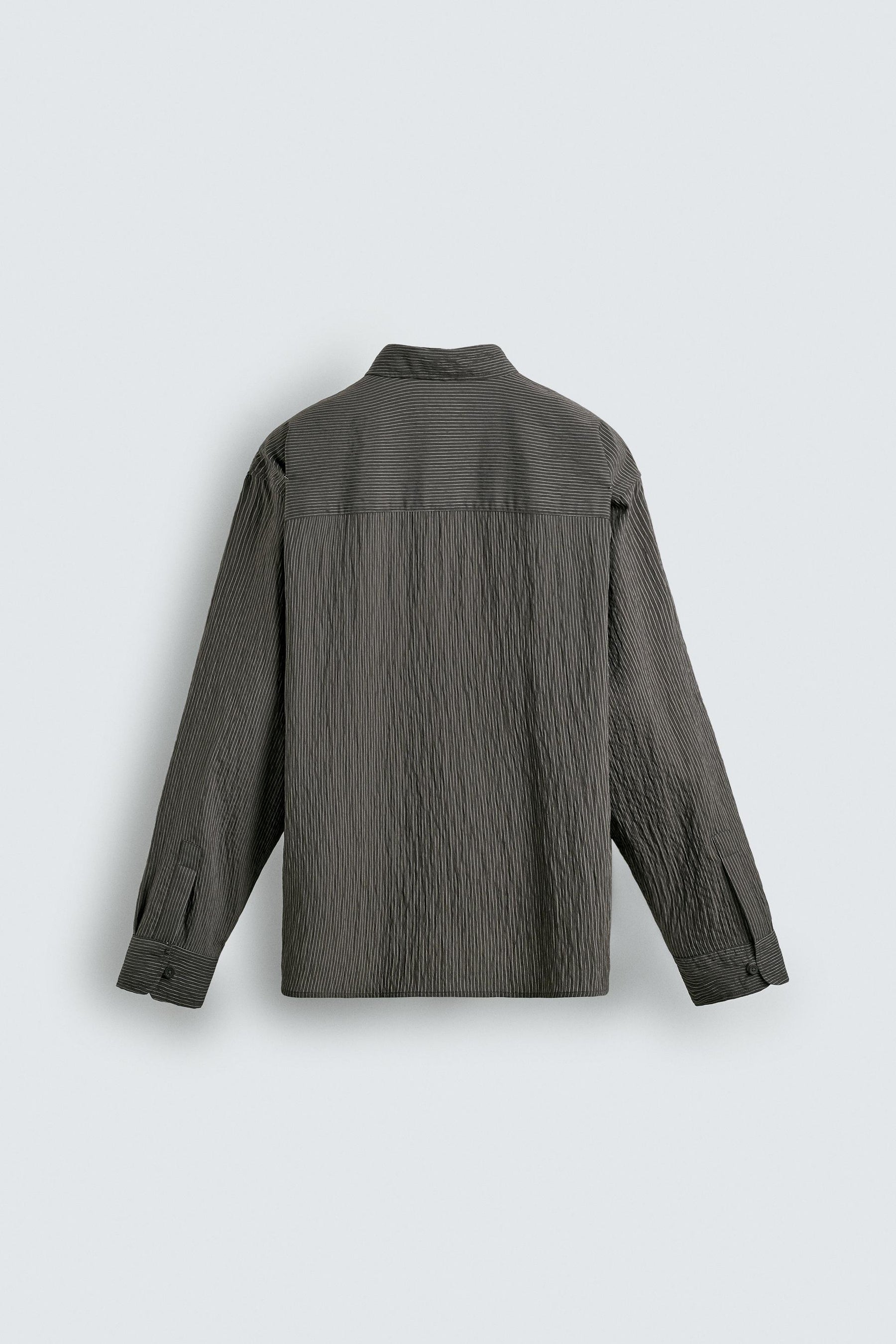 STRIPED FLOWING CREASED-EFFECT SHIRT - Image 6