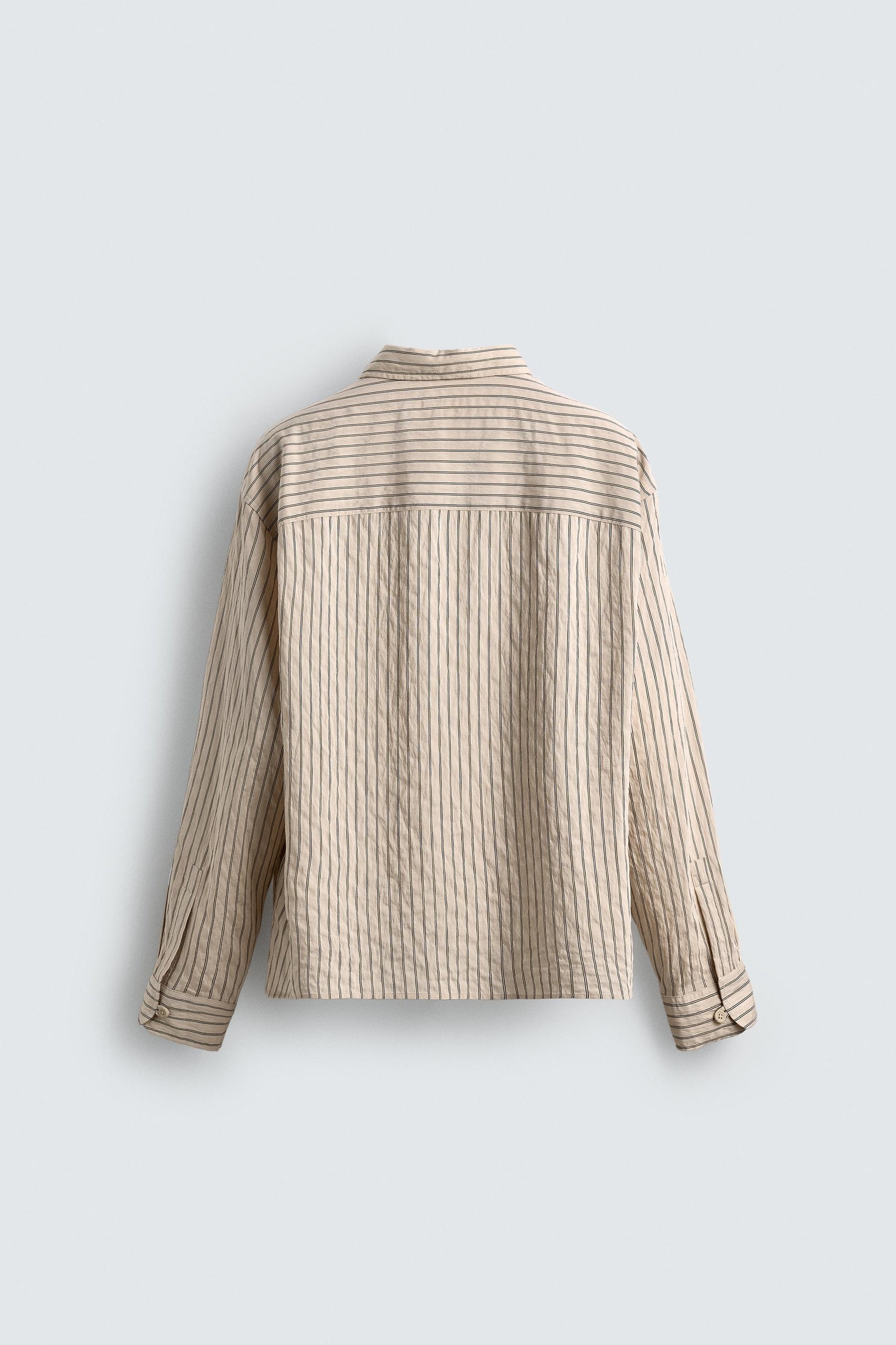 STRIPED FLOWING CREASED-EFFECT SHIRT - Image 6