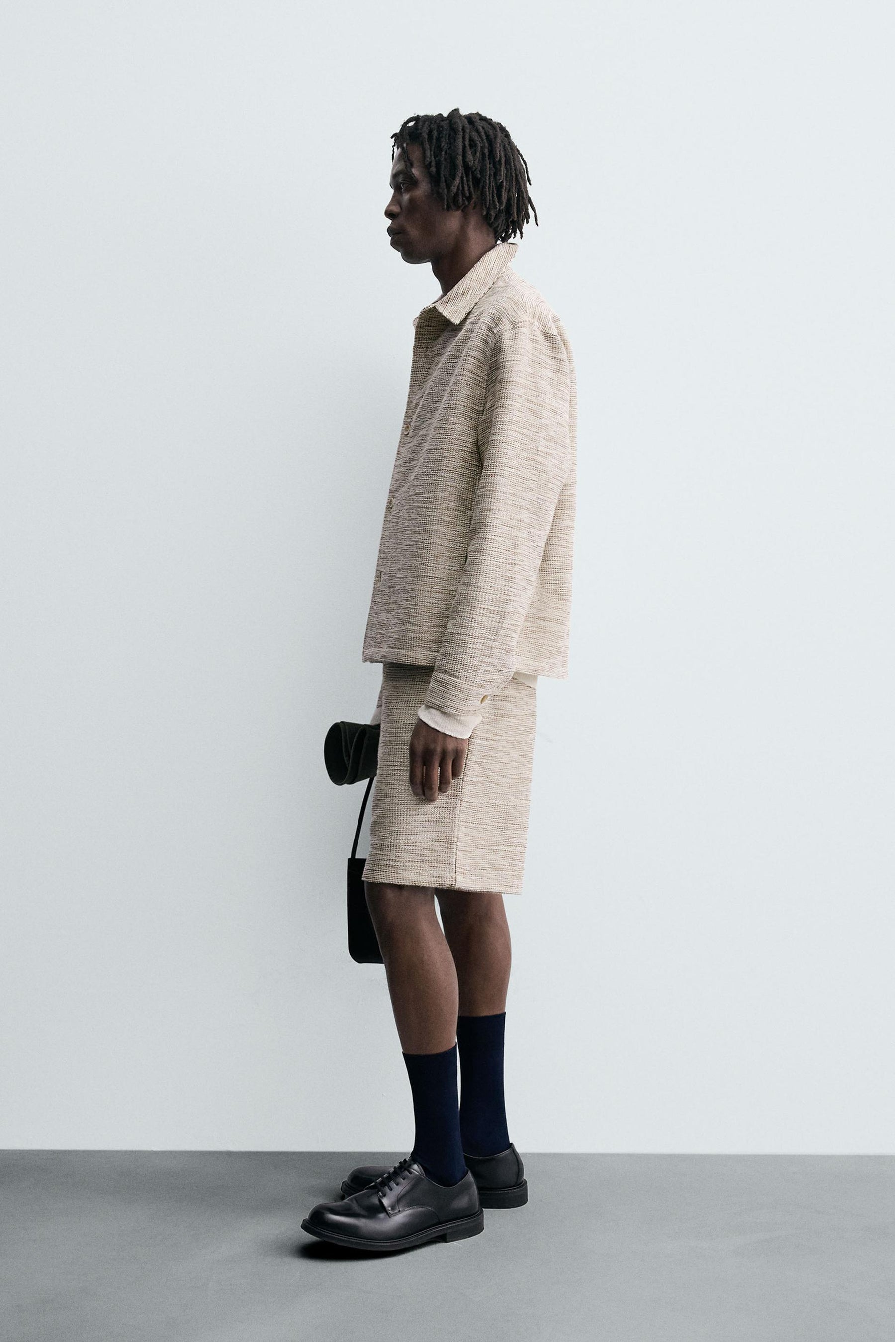 CONTRAST TEXTURED OVERSHIRT - Image 4