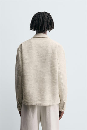 CONTRAST TEXTURED OVERSHIRT - Image 3