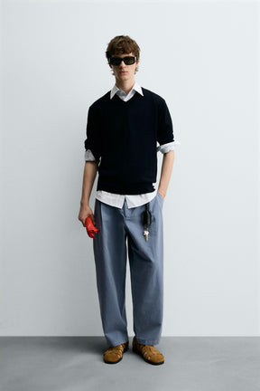 PLEATED BALLOON FIT TROUSERS - Image 1