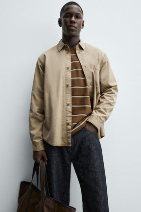 WASHED TWILL TEXTURED SHIRT - Image 5