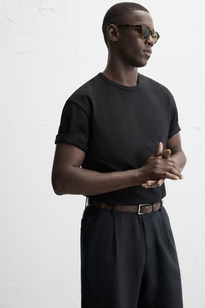 LEATHER TOPSTITCH BELT - Image 2