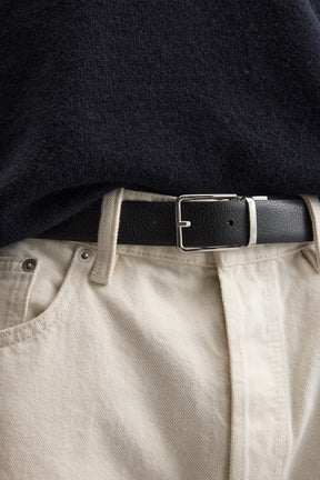 CONTRAST REVERSIBLE LEATHER BELT - Image 2