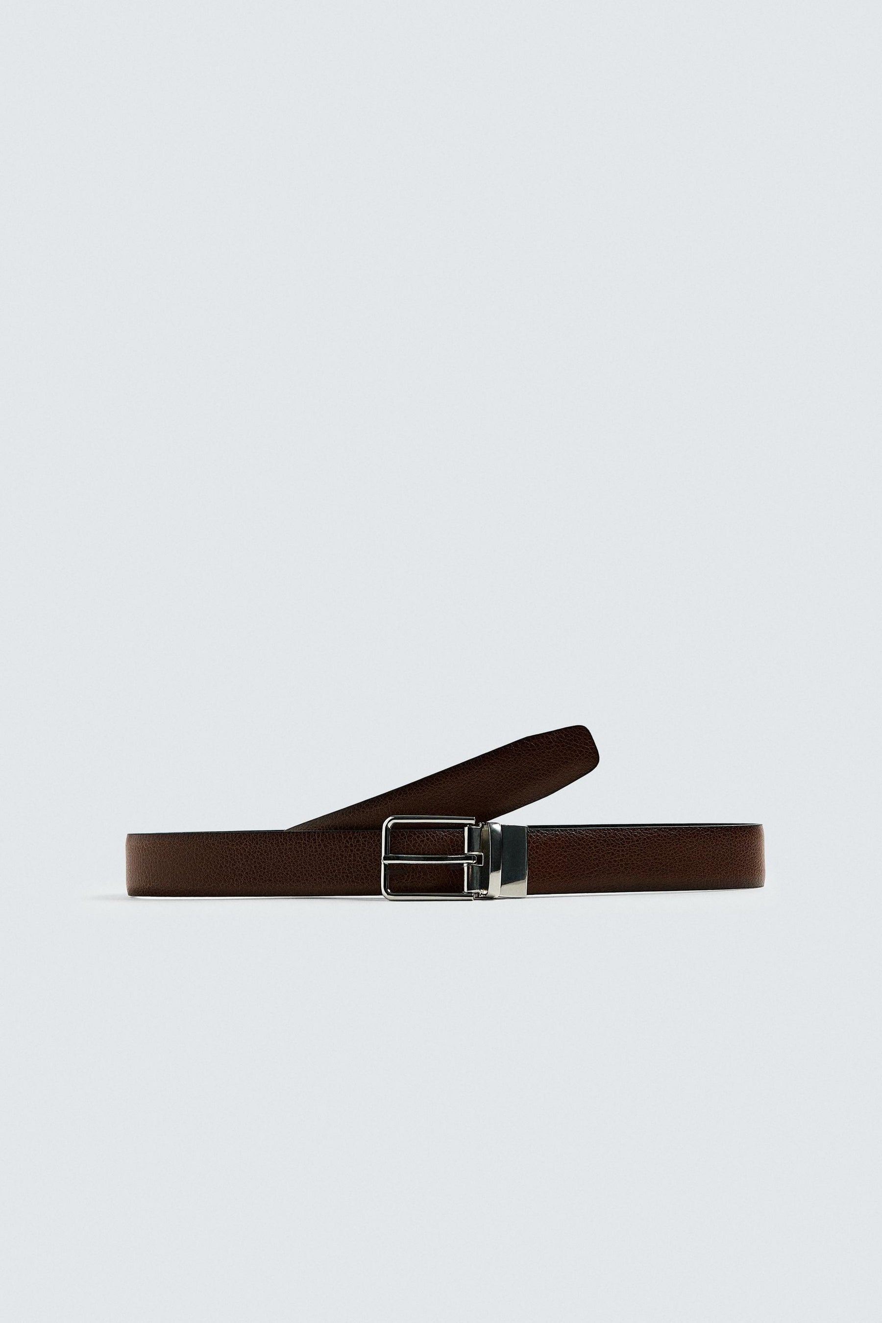CONTRAST REVERSIBLE LEATHER BELT - Image 3