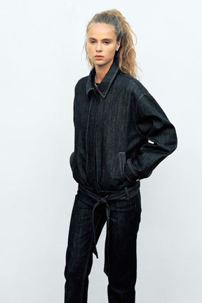 Jeansjacke mit Gürtel