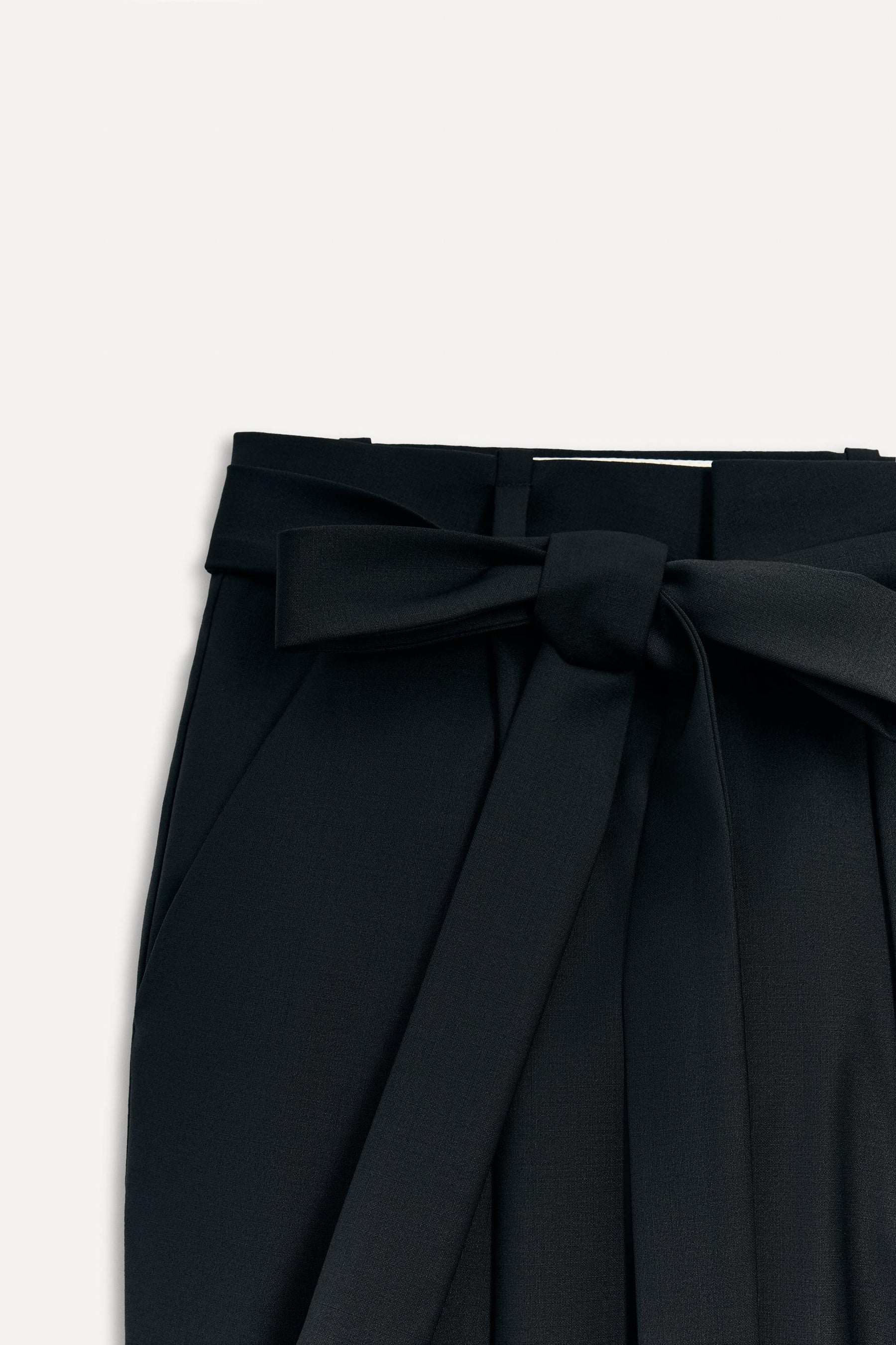 Wollmischungshose mit Gürtel