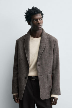 LIMITED EDITION WOOL TEXTURED BLAZER - Image 2