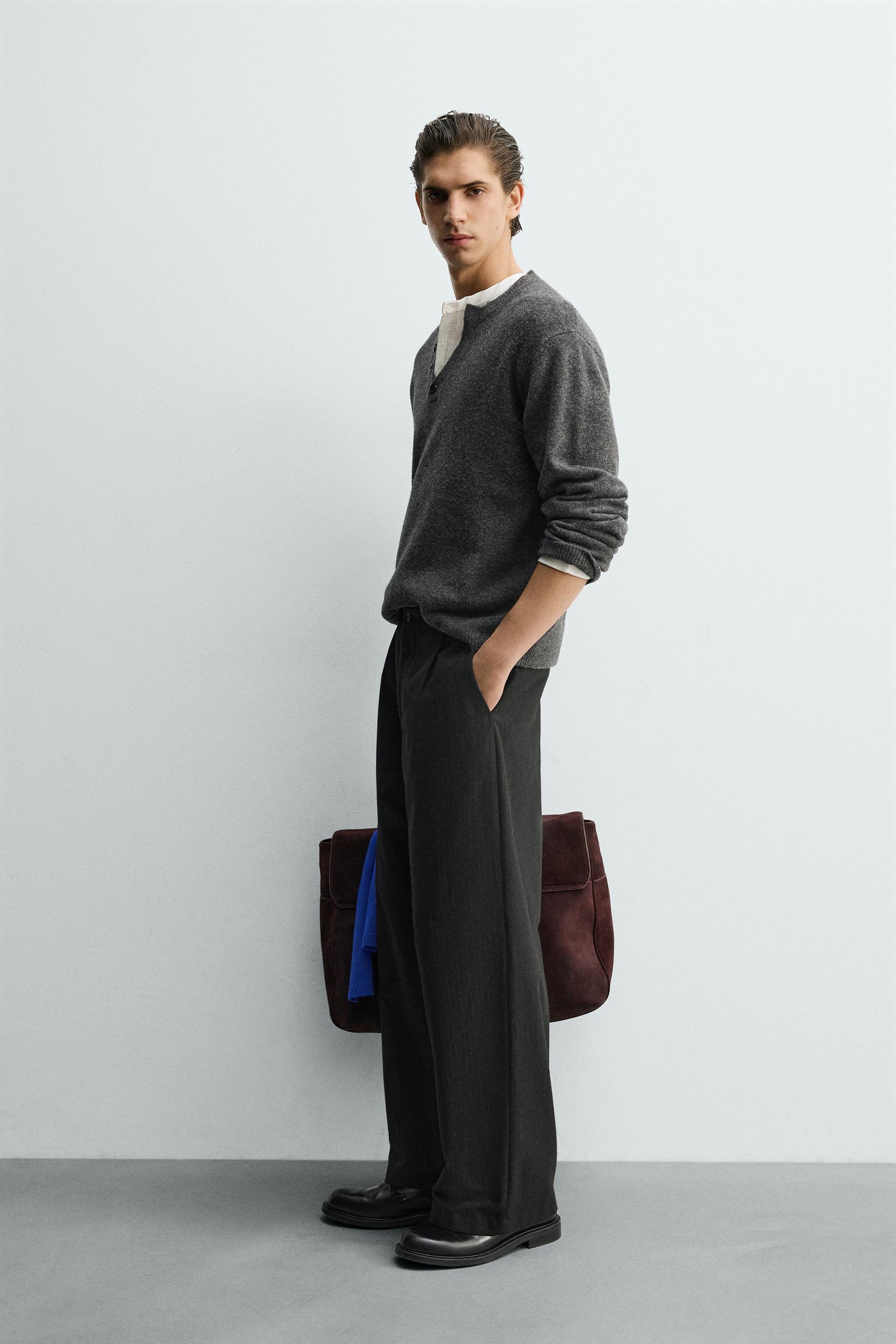 PINSTRIPED SUIT TROUSERS WITH PLEATS - Image 5