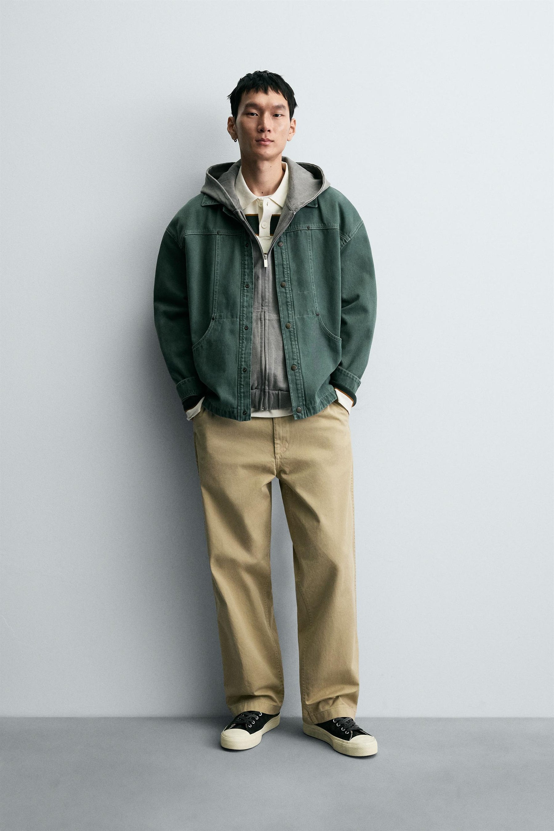 WASHED STRUCTURED OVERSHIRT - Image 1