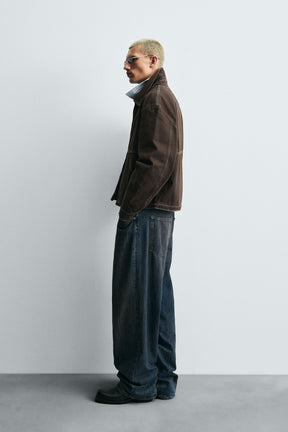 CONTRAST STITCH WASHED JACKET - Image 4