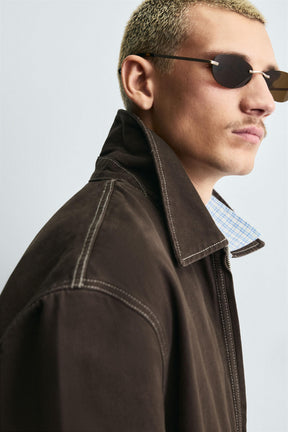 CONTRAST STITCH WASHED JACKET - Image 5