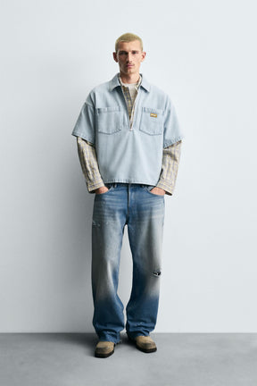 LIGHT DENIM POLO SHIRT - Image 1
