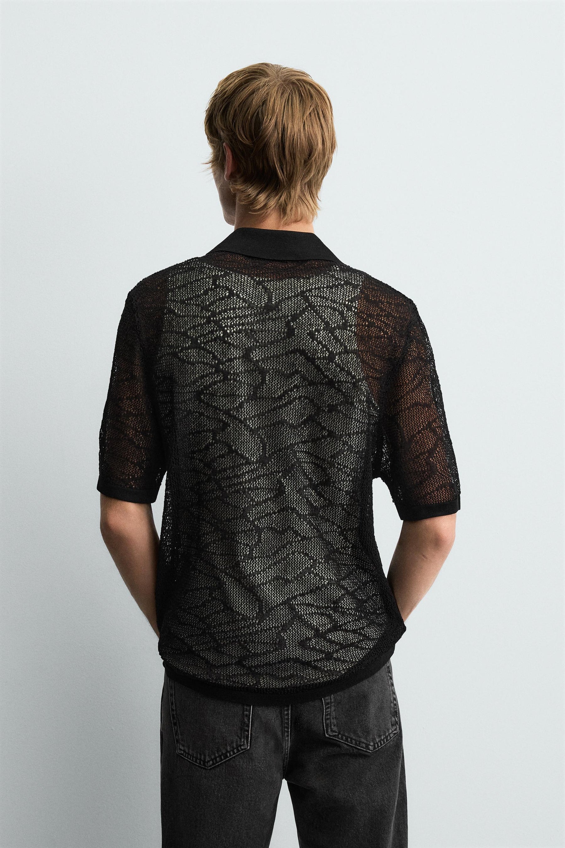 OPENWORK KNIT POLO SHIRT - Image 3