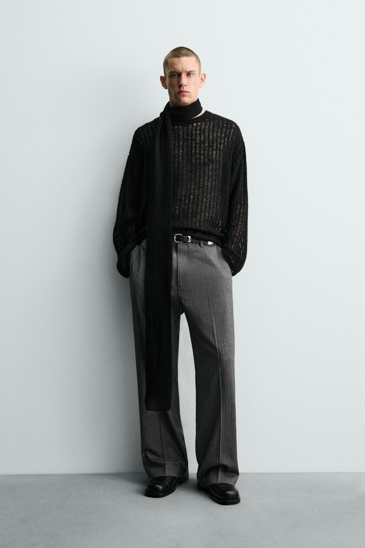 TEXTURED MESH JUMPER - Image 1