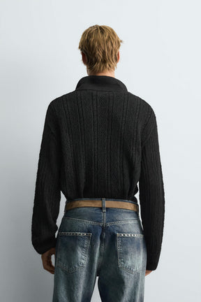 Polo-Shirt aus Cordstrick