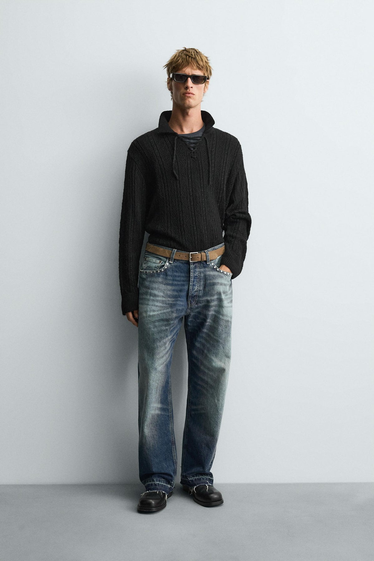 Polo-Shirt aus Cordstrick