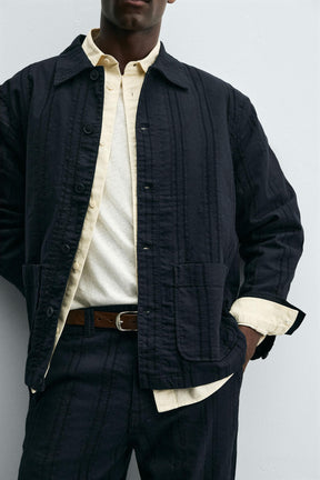 STRIPED JACQUARD OVERSHIRT - Image 5