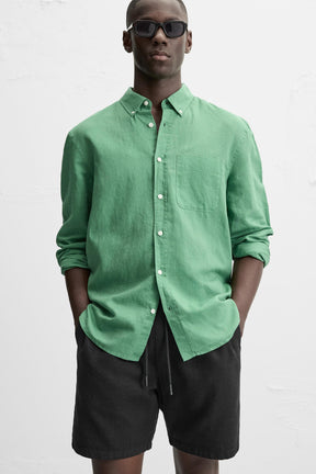 TEXTURED REGULAR FIT BERMUDA SHORTS - Image 5