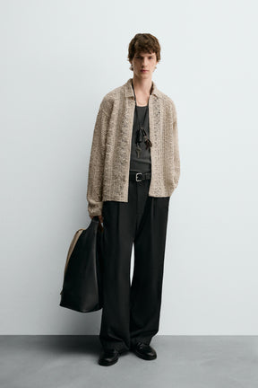 CROCHET TEXTURED OVERSHIRT - Image 1