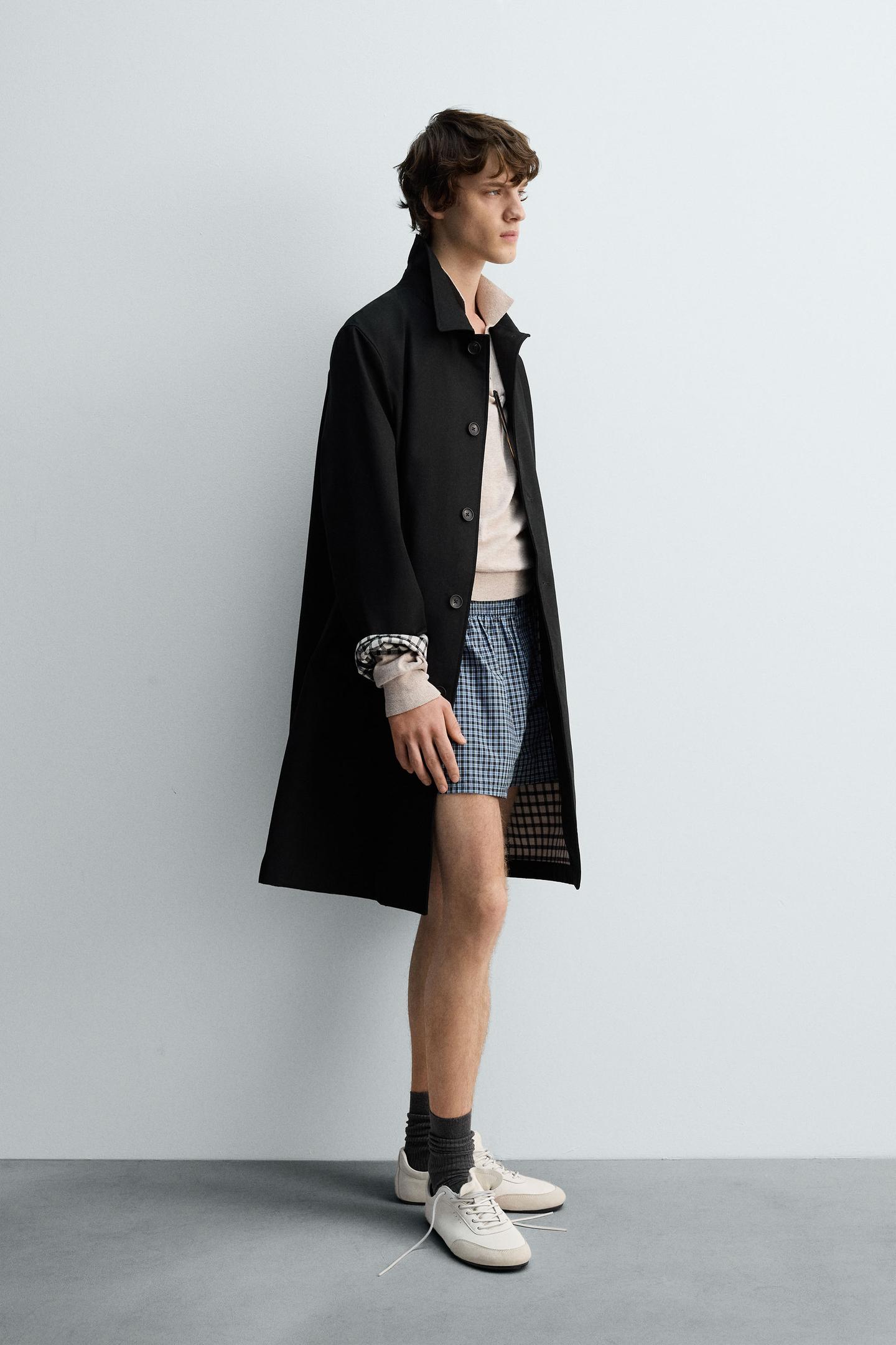 Karomuster-Trenchcoat 