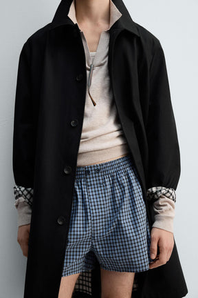 Karomuster-Trenchcoat 