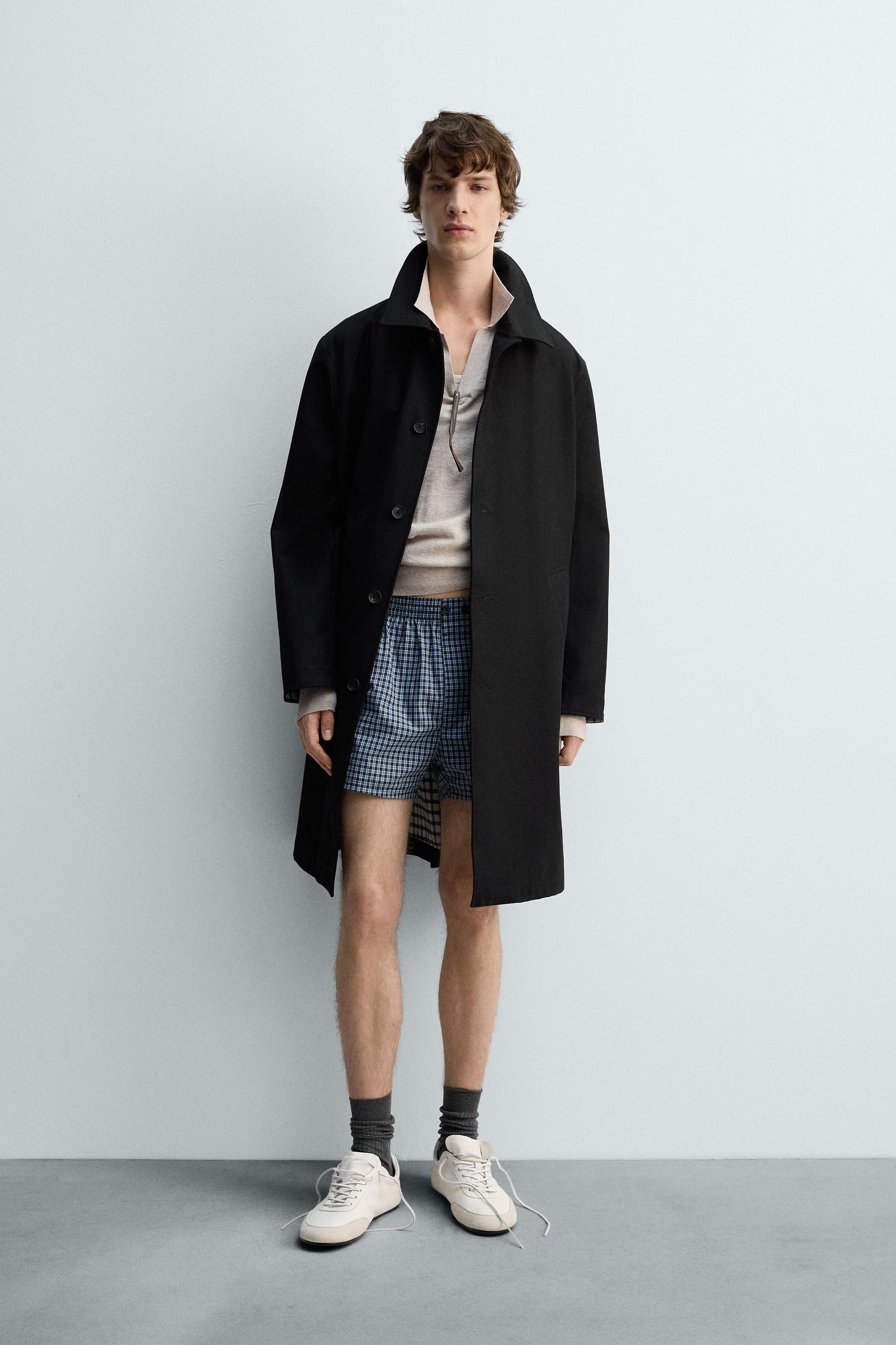 Karomuster-Trenchcoat 