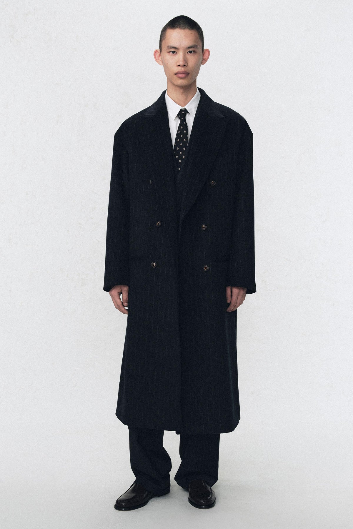 SOSHIOTSUKI X PINSTRIPE OVERSIZE FIT COAT - Image 1