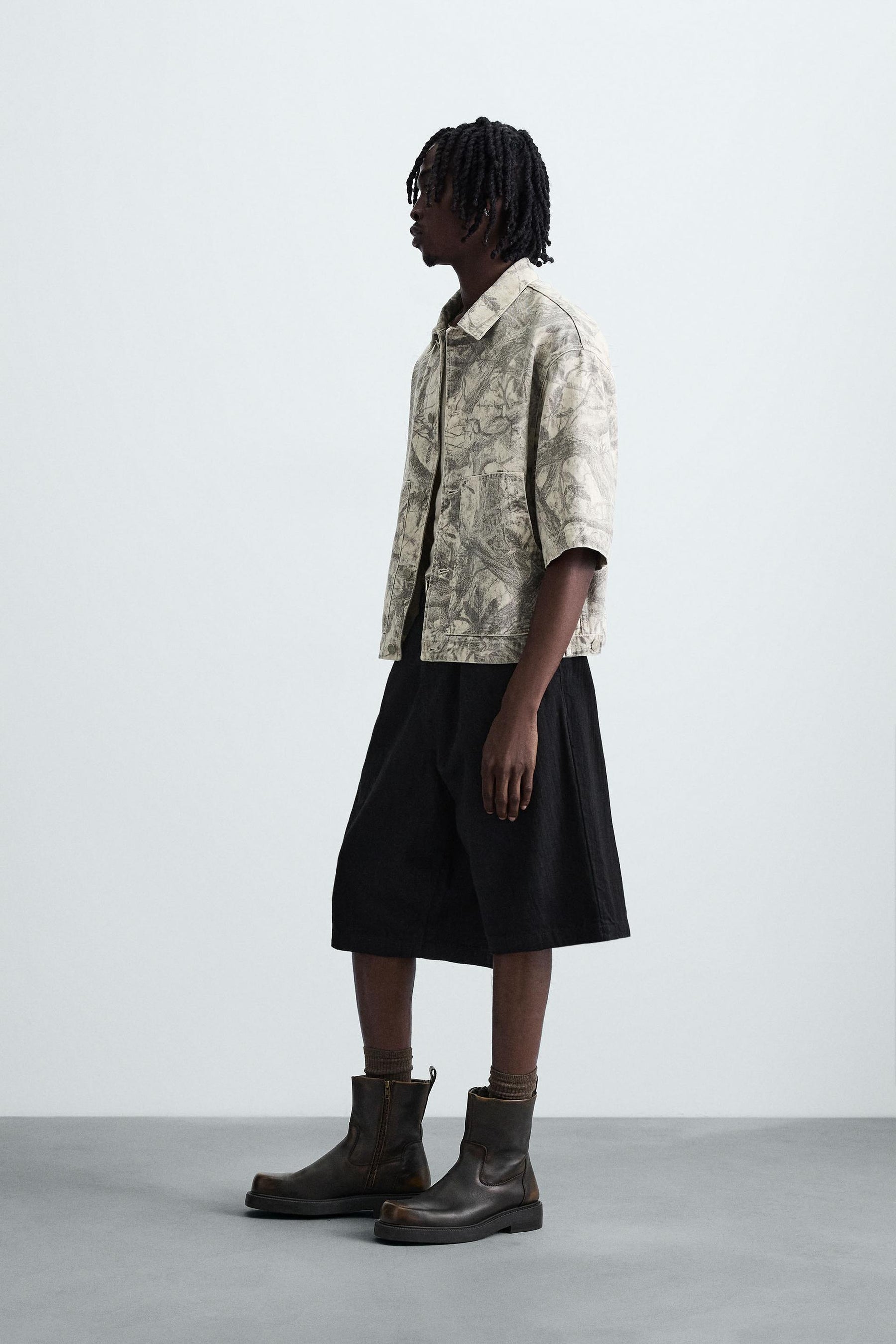 WASHED ABSTRACT PRINT OVERSHIRT - Image 4