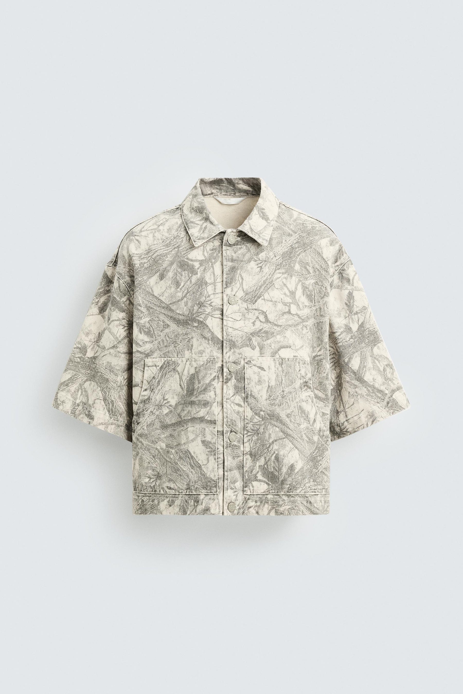 WASHED ABSTRACT PRINT OVERSHIRT - Image 7