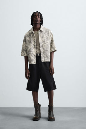 WASHED ABSTRACT PRINT OVERSHIRT - Image 1