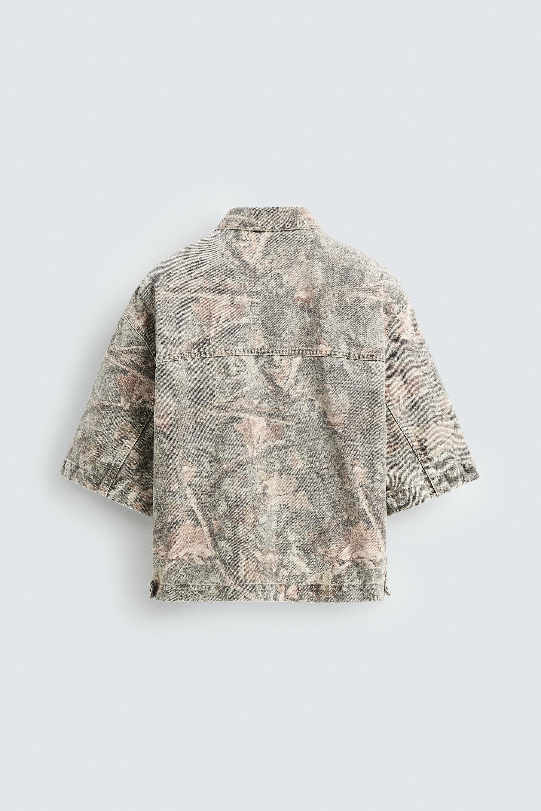 WASHED ABSTRACT PRINT OVERSHIRT - Image 7