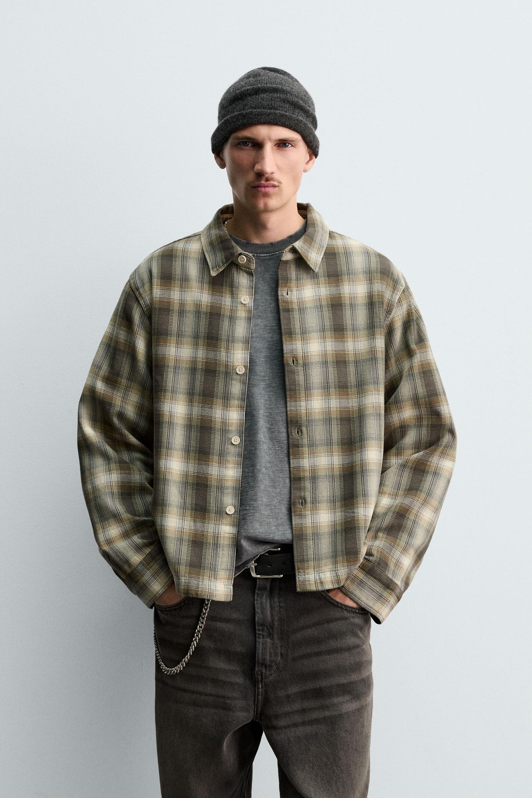 CHECK RELAXED FIT OVERSHIRT - Image 2