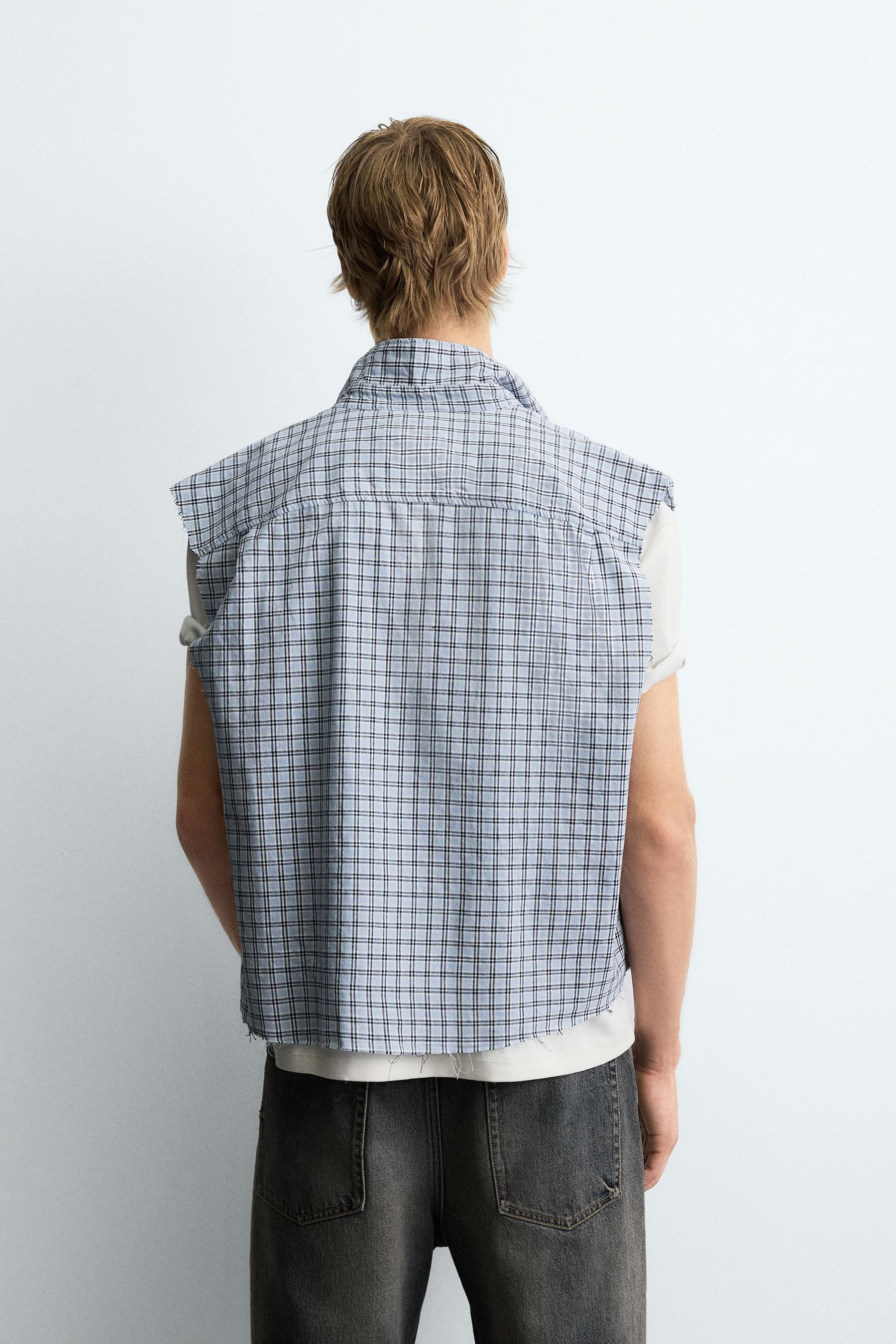 CROPPED FIT CHECK SHIRT - Image 3