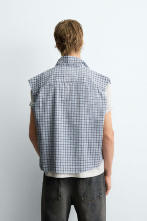 CROPPED FIT CHECK SHIRT - Image 3