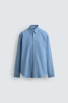 TEXTURED OXFORD SHIRT WITH POCKET - Image 7