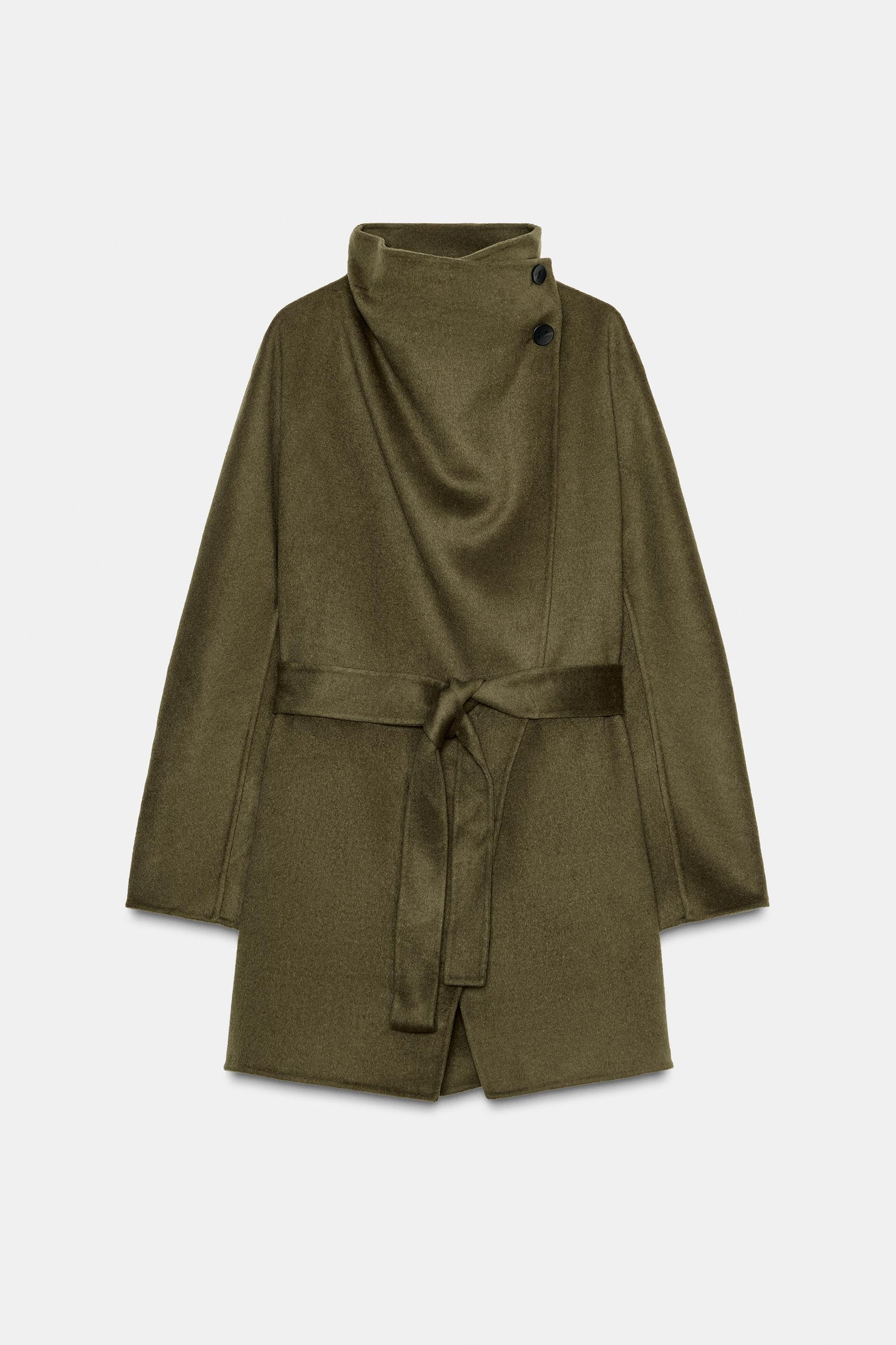 HIGH-NECK WOOL BLEND COAT ZW COLLECTION - Image 2