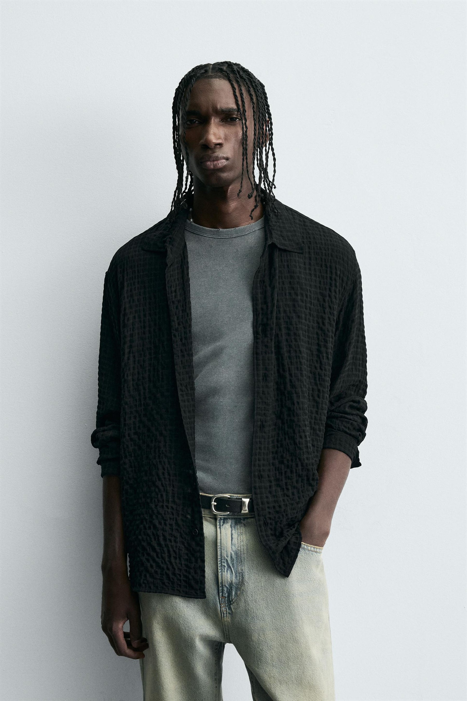 TEXTURED CHECK SHIRT - Image 2