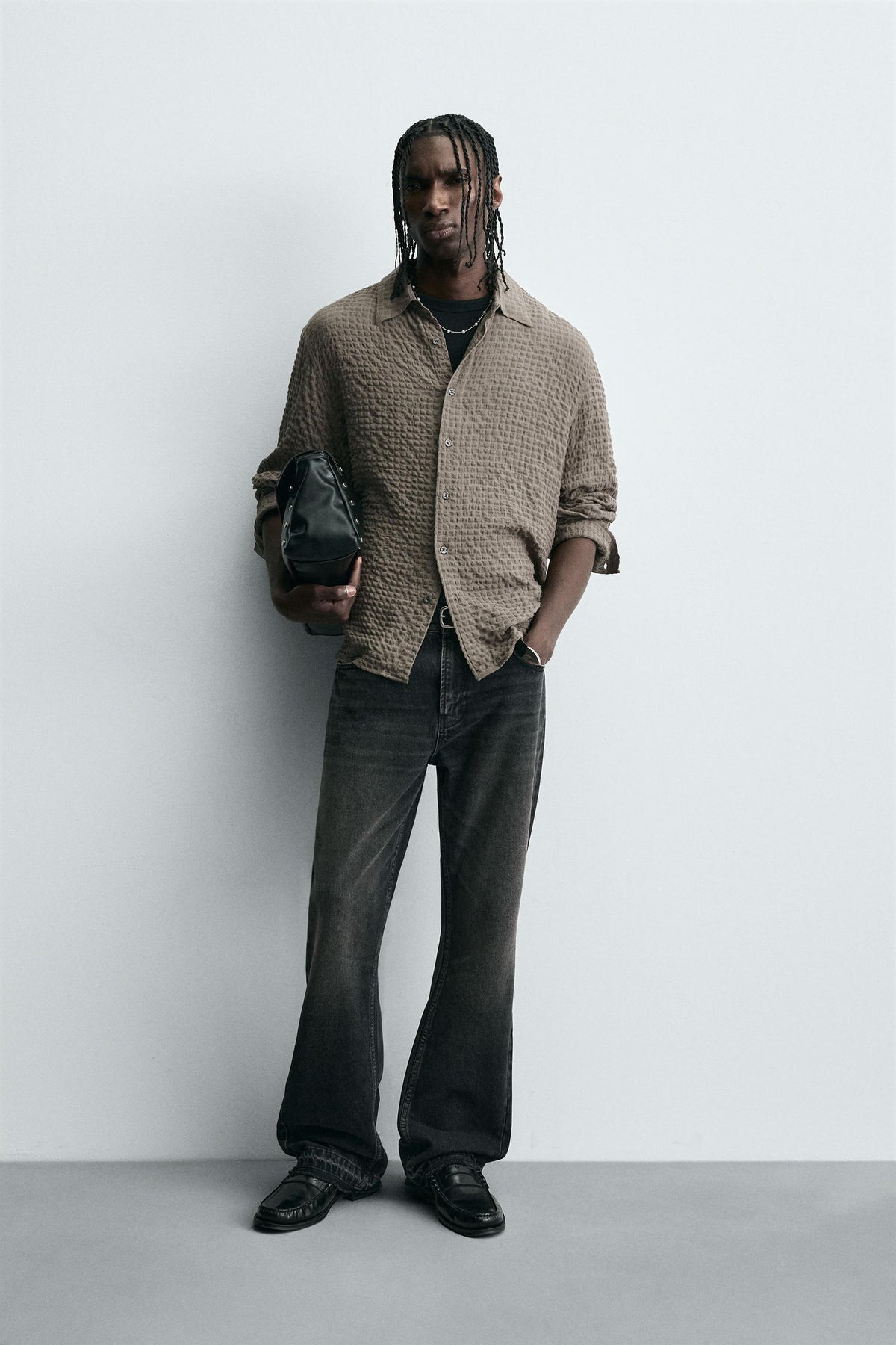TEXTURED CHECK SHIRT - Image 1
