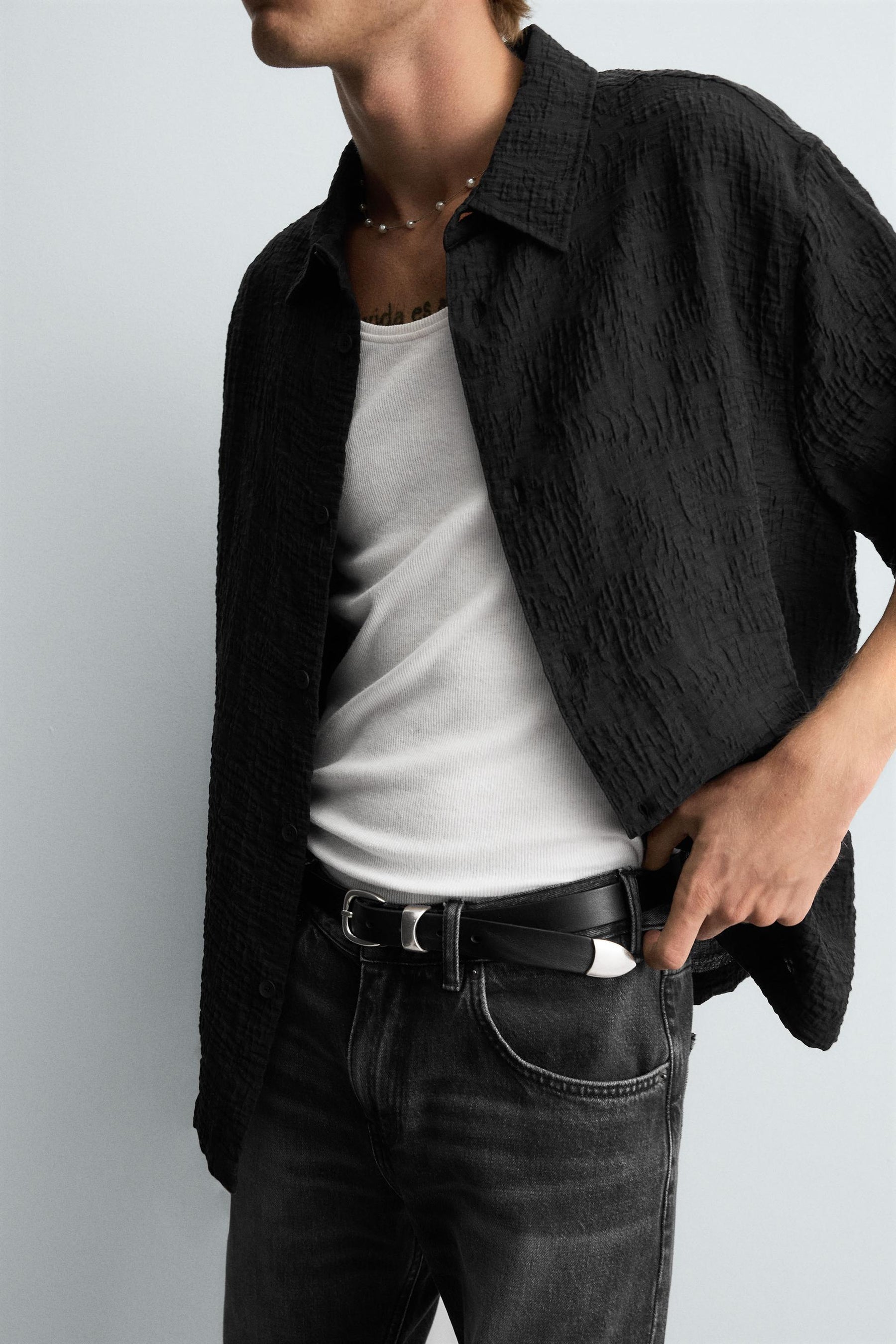 FLOWING TEXTURED SHIRT - Image 5