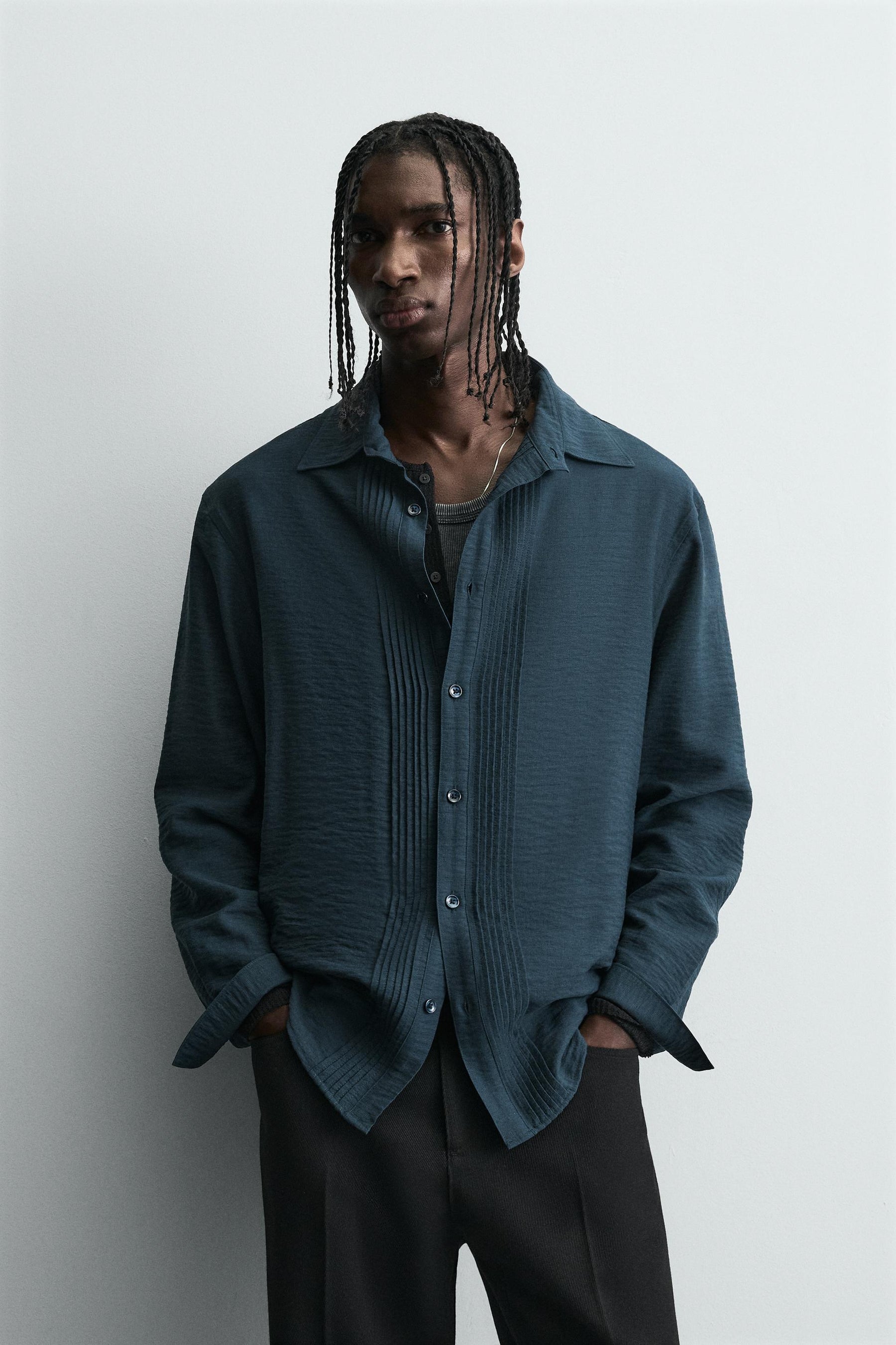FLOWING SHIRT WITH PINTUCKS - Image 2
