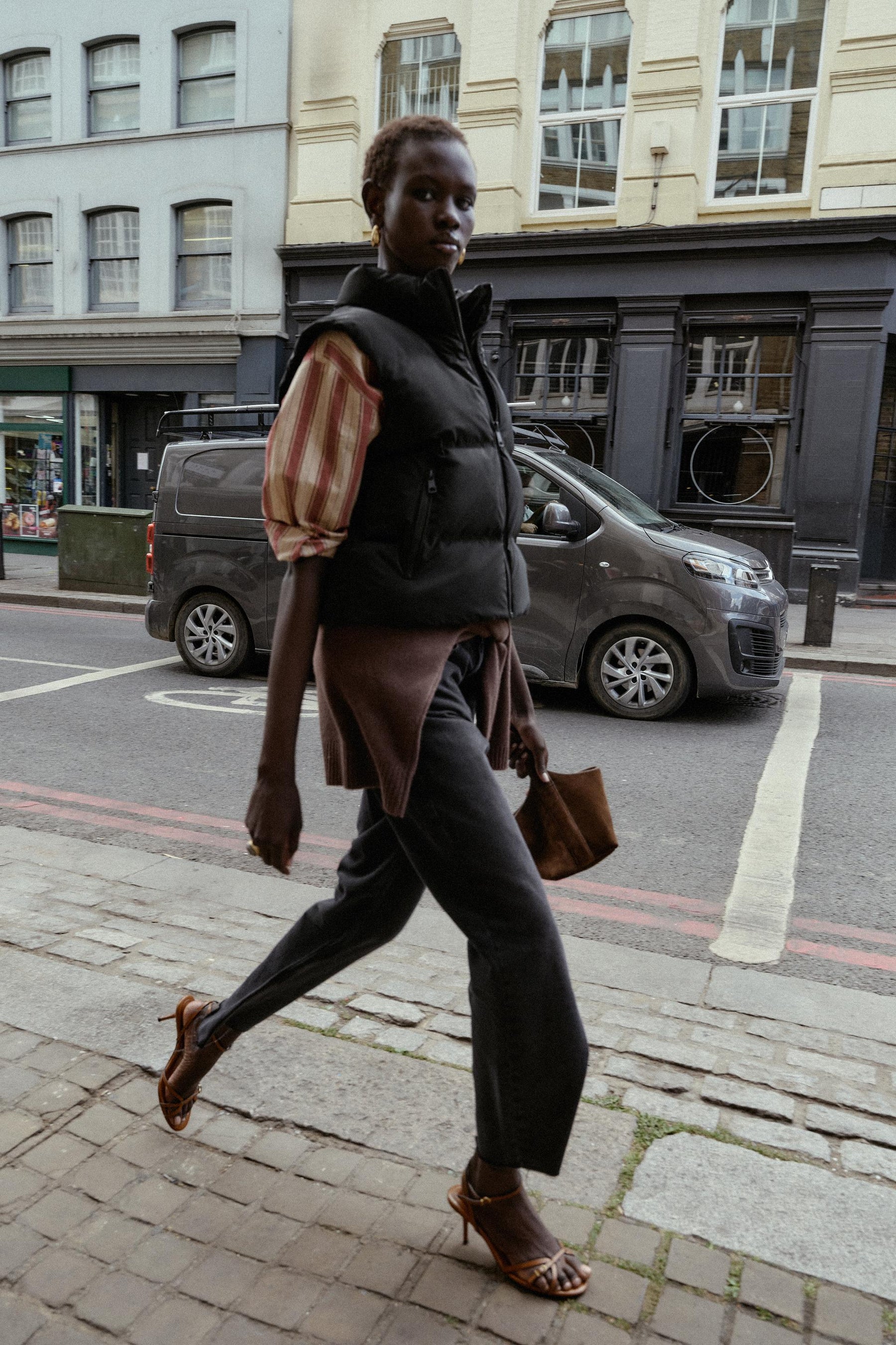 RUBBERISED PUFFER GILET - Image 1