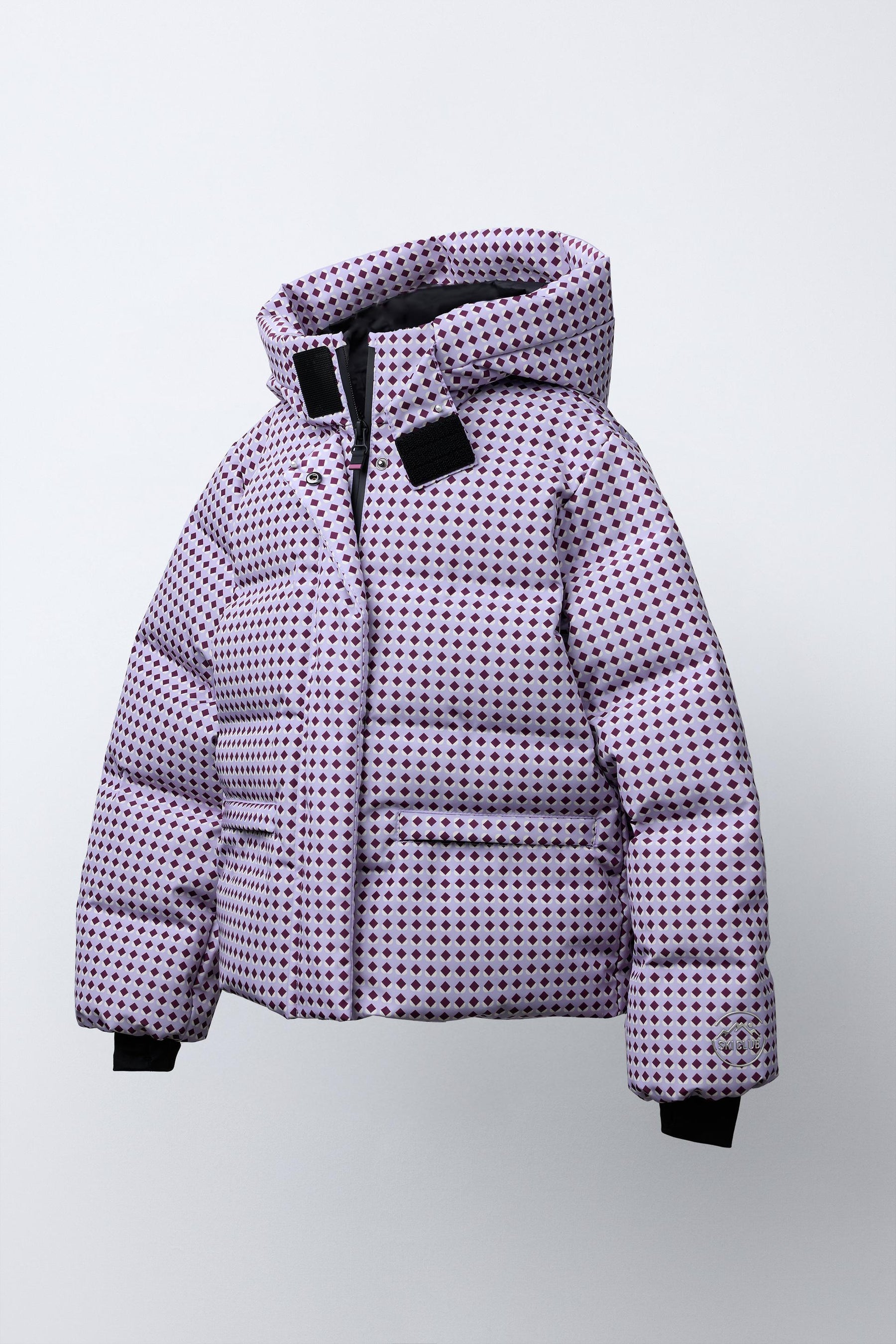 Down Feather Geometric Puffer Jacket - Image 2