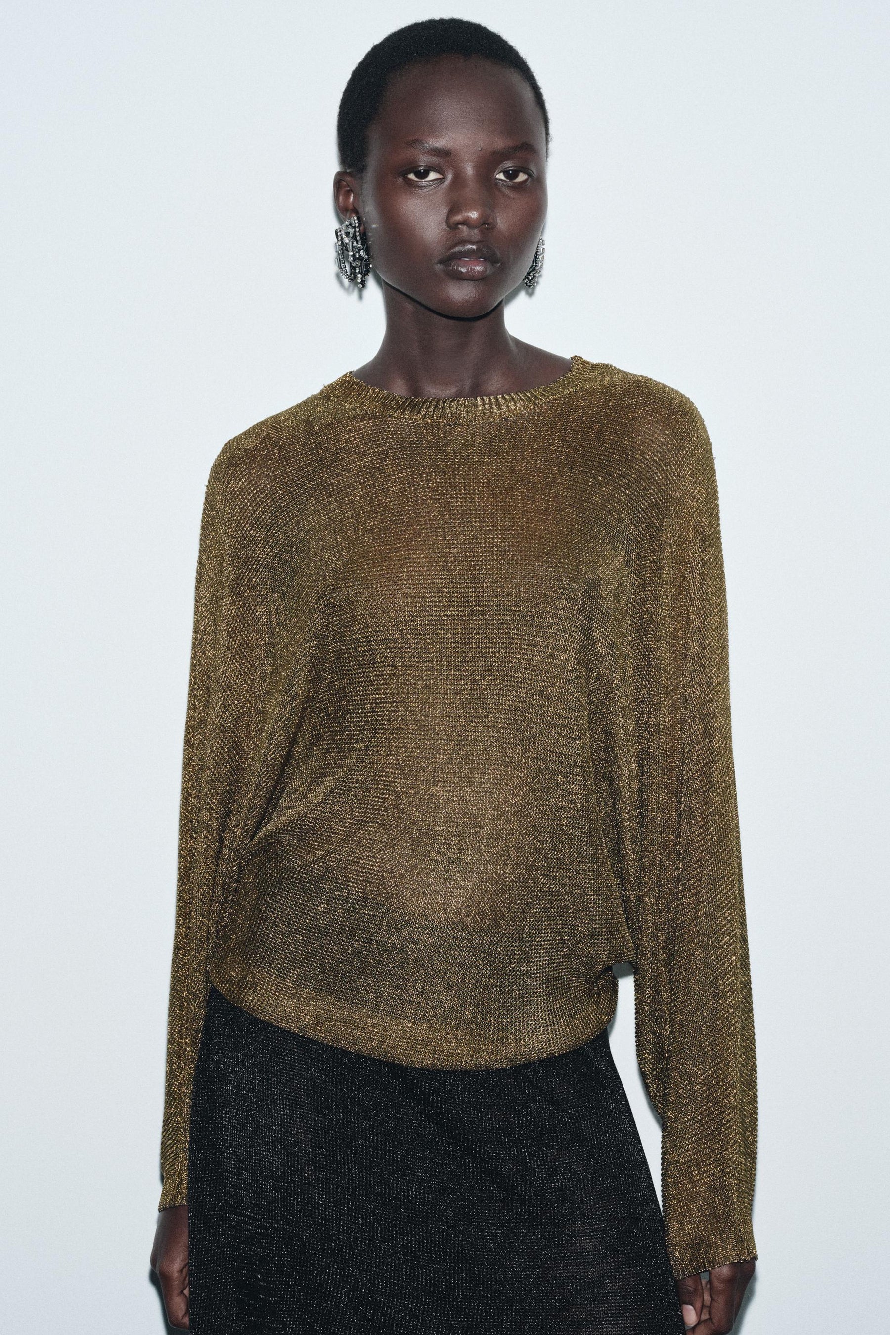 METALLIC STRICKPULLOVER