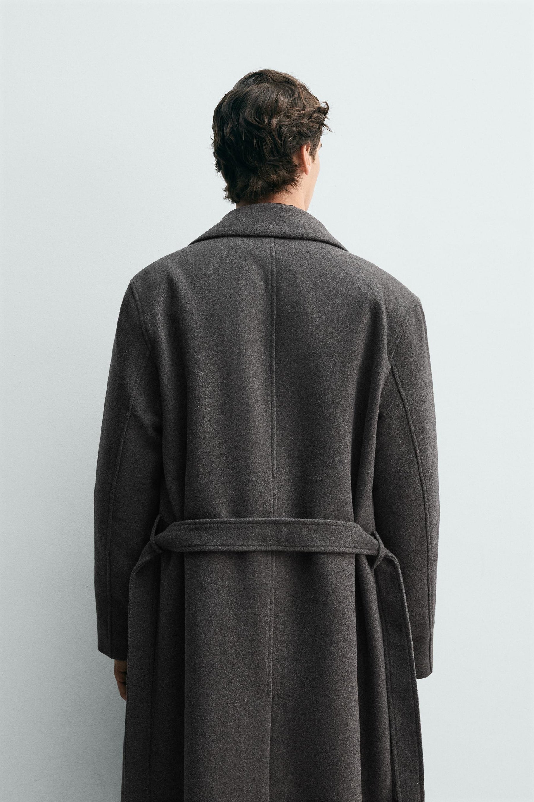 Mantel aus Wollmischung mit Gürtel